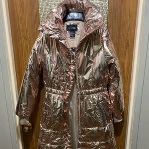 Long Metallic Puffer Coat
